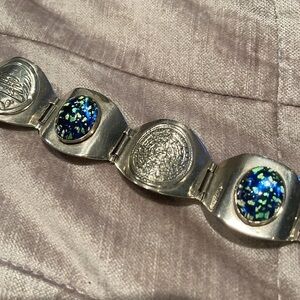 Mexican Silver Bracelet Unique 7”